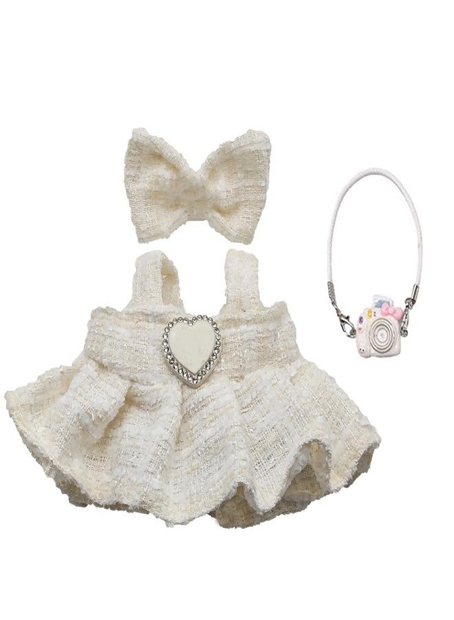 Jemant Doll Clothes Set for 17cm Doll White Heart Zirconia Dresses Bow Headdress Camera Accessories Style Bundle Suit Cute Chic Doll Clothing Dress Up Set - Image 1